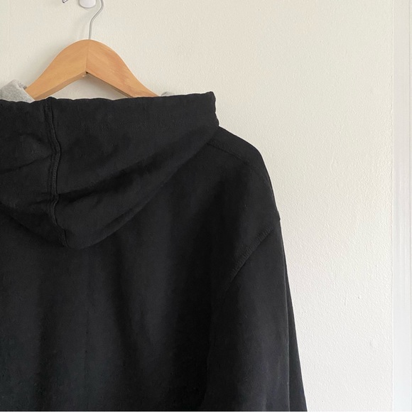 Men's Champion Black Pullover Hoodie | Drawstring Sweatshirt - Picture 5 of 6